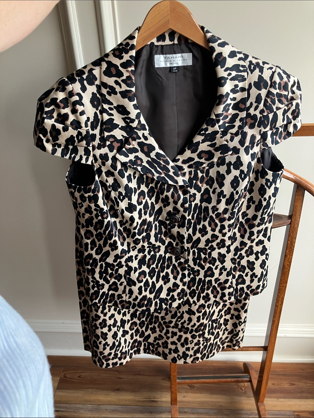 Tahari Leopard Print Short-Sleeve Suit